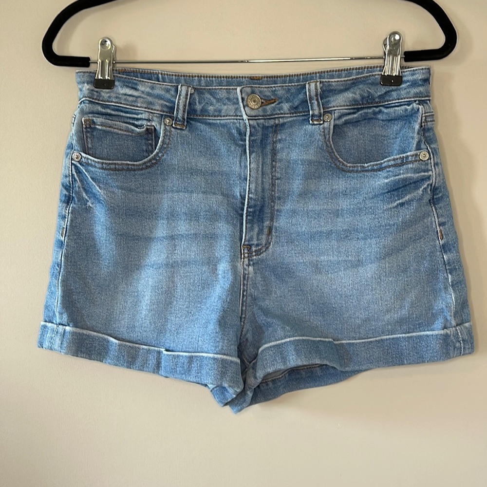 American Eagle Stretch Jean Mom Shorts High Rise Size 8